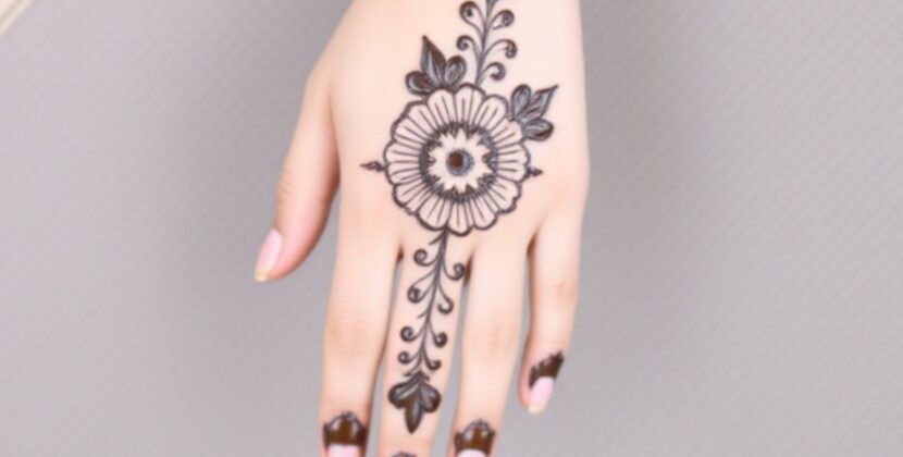 Mehndi Design Photo Front Hand Simple