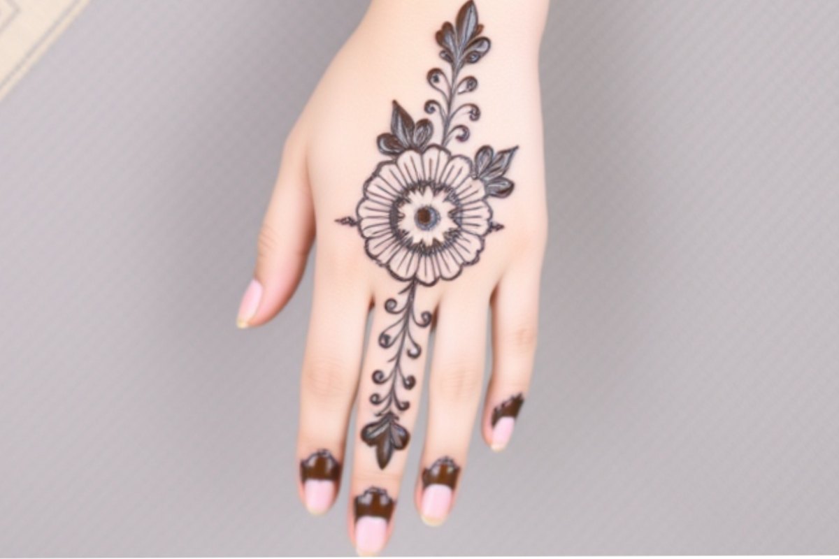 Mehndi Design Photo Front Hand Simple