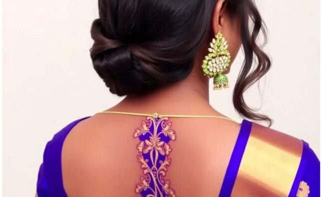 Pattu Saree Back Neck Designs