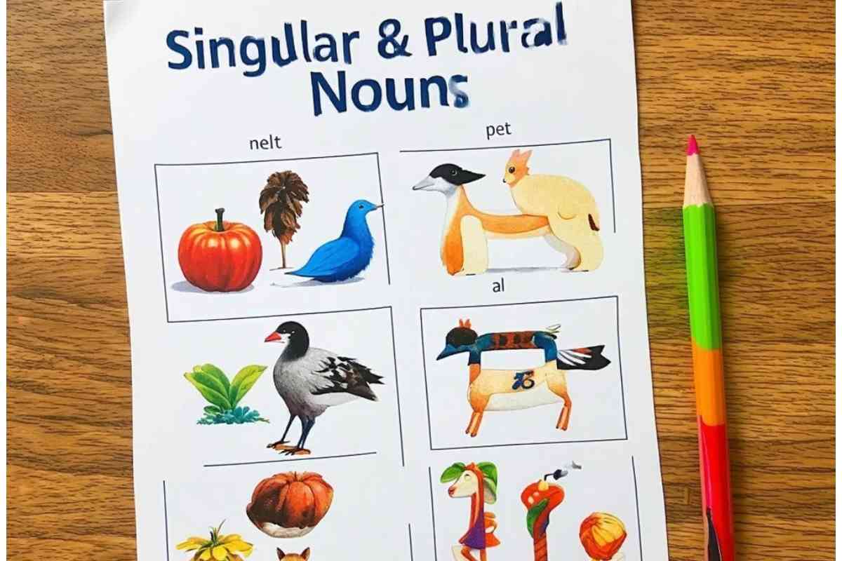 Singular and Plural Noun Chart with Pictures