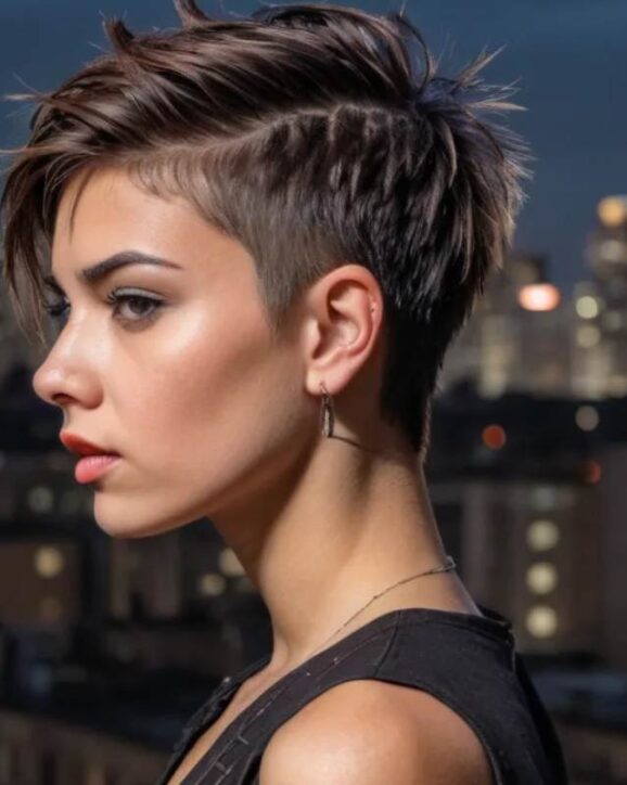 Undercut Edgy Messy Short Pixie Cut