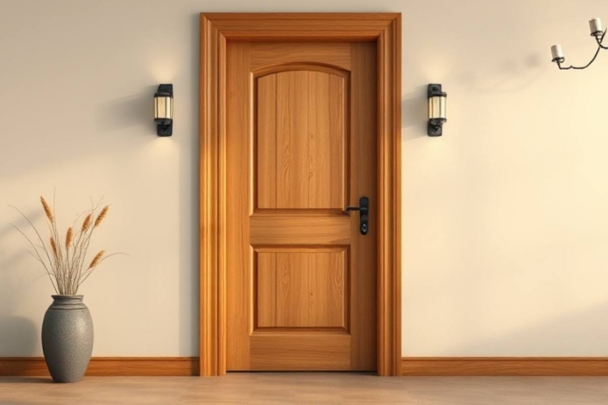 Teak Wood Single Main Door Design