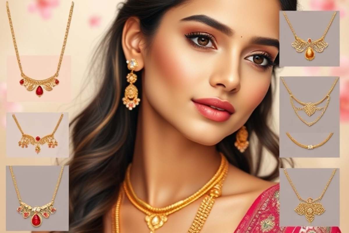 short mangalsutra designs gold latest 2022