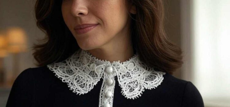 Elegant Neck Design With Lace And Button: Style Guide 2024